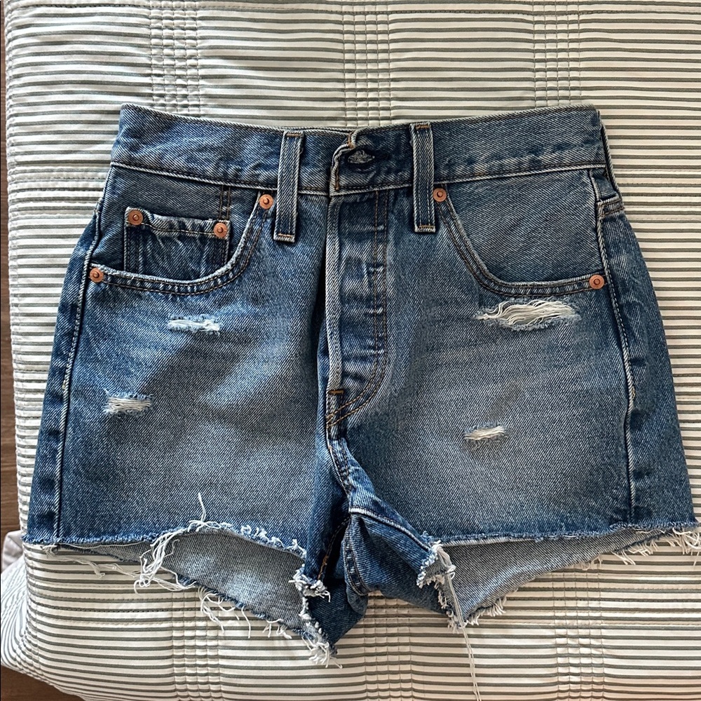 Levi's Distressed Denim Jean Shorts